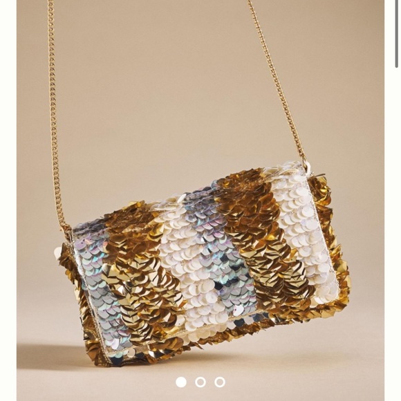 Anthropologie sequin crossbody clutch purse wtags - Picture 3 of 11
